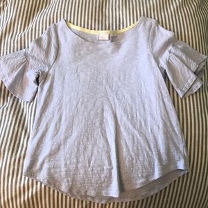 Anthropologie Ruffled-sleeve Top